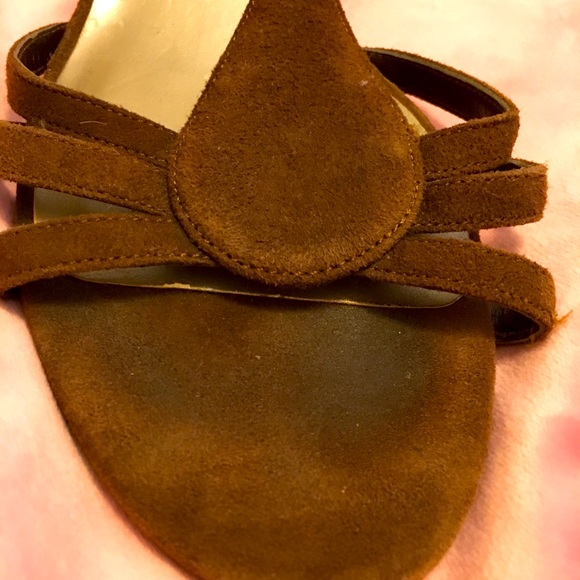 Apostrophe Brown Suede Wedges - Picture 6 of 15